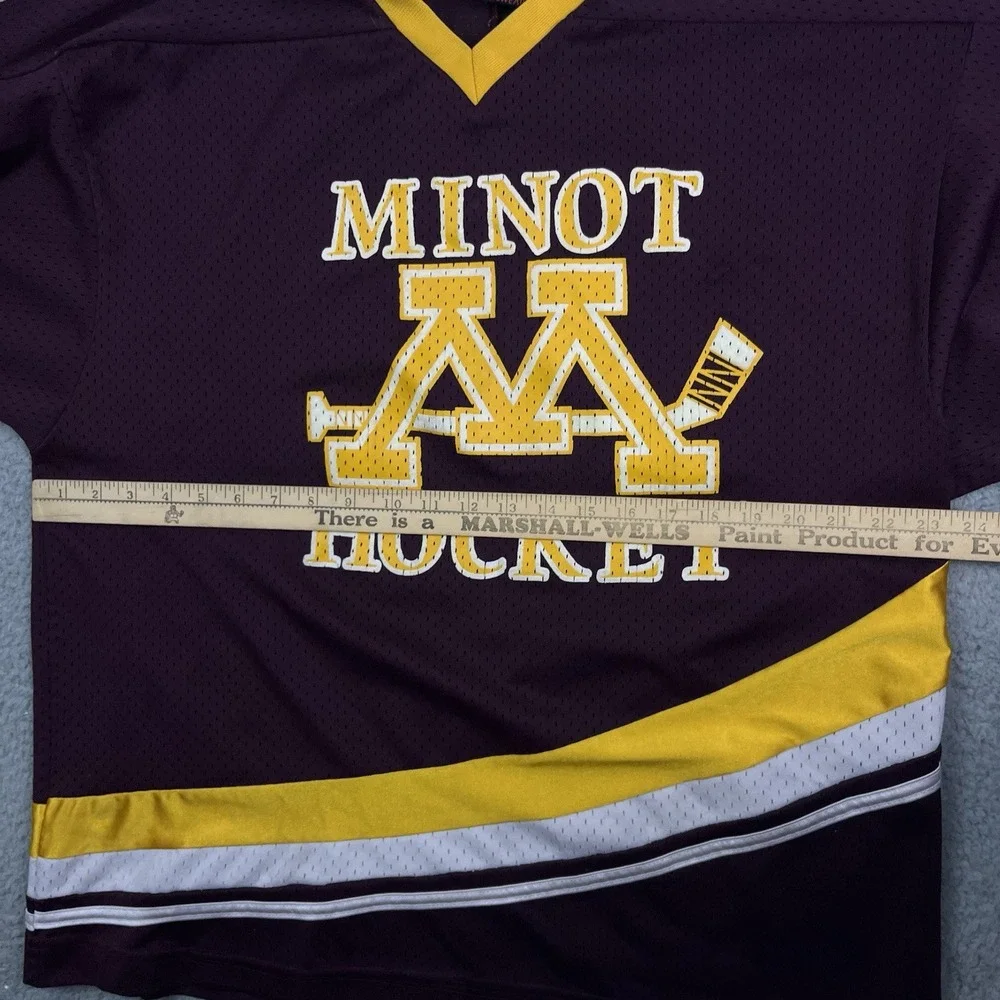 Vintage Minot Magicans Hockey Jersey ND North Dakota‎ Maroon Yellow K1 Medium